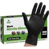 Comfy Package Black Nitrile Disposable Gloves 6 Mil. Chemical Resistance, Latex & Powder Free, Textured Fingertips Gloves 100 Pack, Medium