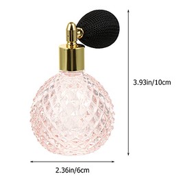 Topxome 1 pcs 100ML Portable Vintage Crystal Glass Perfume Bottle With Atomizer Empty Cosmetic Mini Refillable Spray Bottles (Pink), (156451)