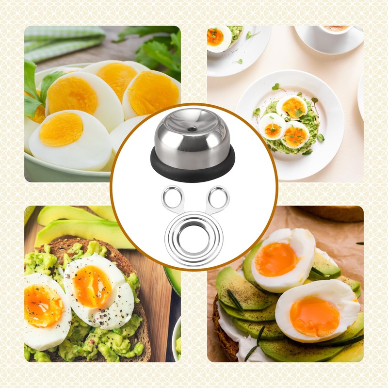 Set of 2 Stainless Steel Egg Openers, 1 Egg Topper