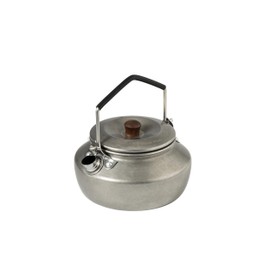 Thous Winds 0.6 Liter Lightweight Stainless Steel Camping Kettle Portable Camp Tea Pot, Outdoor Campfire Use, Retro Silver