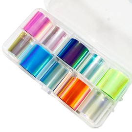 Refection Film, Aurora Foil, Set of 10 Colors, Nail Foil, Hologram, Aurora Nails, Nail Decor, Gel Nails