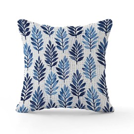 BRUYU5SE Indigo Blue Wedgewood Trellis Cushion Cases Indigo Blue Trellis Throw Pillow Cover Abstract Decorative Cushion Covers Home Decor for Couch Garden Tent Balcony 22x22 in