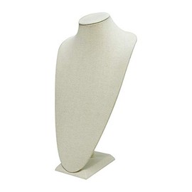 DBM IMPORTS Beige Soft Linen Covered 3D Necklaces Stand Freestanding 8" W x 17" Tall for Holder Display Pendant Jewelry