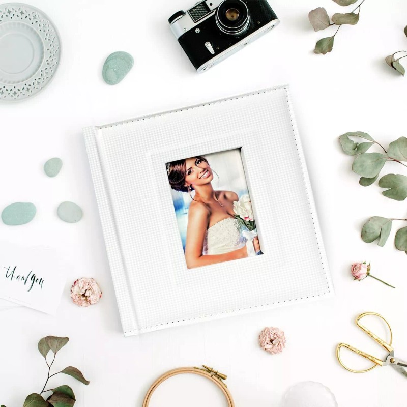 worldus WEDDING PHOTO ALBUM 8X10 SLIP IN POCKETS, HOLDS 52