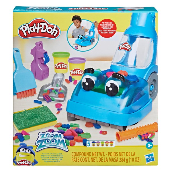 Play-Doh Zoom Zoom Vacuum Cleaner Toy, 6 Accessories & 5