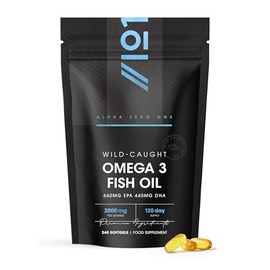 ALPHA01 Omega 3 Wild-Caught Fish Oil 2000mg - 660mg EPA 440mg DHA - 240 Softgels - No Additives  Resealable and Recyclable Pouch by Alpha01