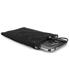 BoxWave Case Compatible with Pioneer XDP-300R - Velvet Pouch, Soft Velour Fabric Bag Sleeve with Drawstring - Jet Black