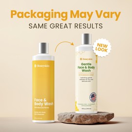 Face and Body Wash for Women and Men - Acne Body Wash Moisturizing for Sensitive Skin - Hydrating Facial Cleanser - Gentle Exfoliating Wash - with Manuka Honey (16oz) | Honeyskin