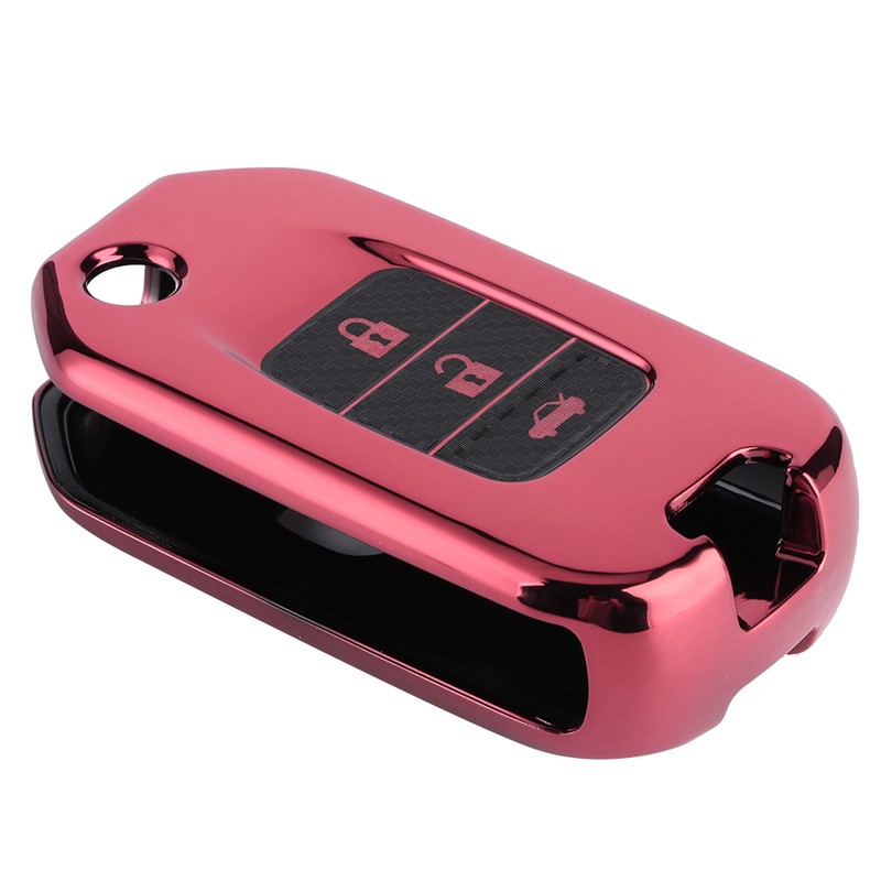 Carbon Fiber Style Folding Car Key Fob Cover Protective Case