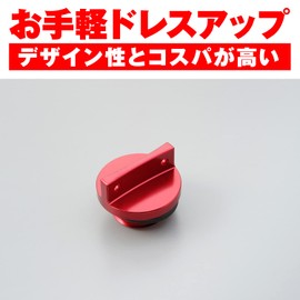 Daytona 74760 Aluminum Billet Motorcycle Oil Filler Cap with O-Ring Shaved Aluminum M20 x P2.5 Red