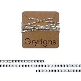 Gryrigns 3 Feet 1.5mm 925 Sterling Silver Box Chain Link Bulk for DIY Craft Jewelry Making (10.06 Grams)