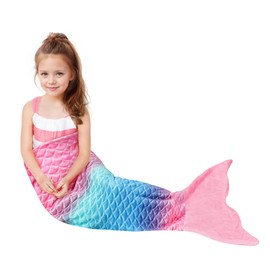 Catalonia Classy Pink Mermaid Fin 4-6 Years Girls, Mermaid Fin Blanket Colour Changing Children Women Adults Women Mermaid Fins Tail Sleeping Bag Gifts for Girls