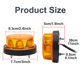 YnGia Emergency Flashing Lights, 1PCS Strobe Flash Light Beacon Safety Light Emergency Hazard Warning Flashing Light Marker Lamp for 12V 24V Car Truck Trailer Caravan Camper Van (Amber)