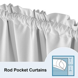 LOYOLADY White Linen Blackout Curtains 102 inches Long 2 Panels Set Thermal Insulated Curtains for Living Room Rod Pocket Noise Reduce Curtains for Bedroom 52" W x 102" L