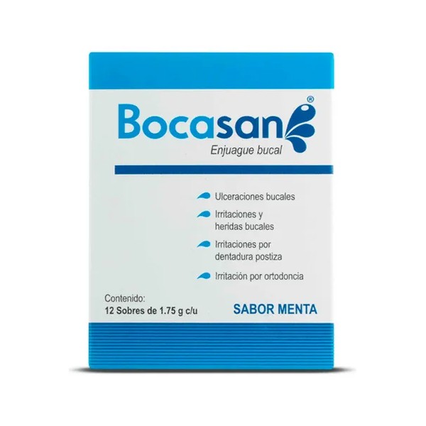Enjuague Bucal Antiséptico En Polvo Bocasan 24 Sobres