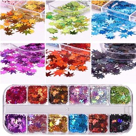 Nagel Pailletten Aus Ahornblättern Nail AAufkleber Dekorieren, DIY Nail Art Aufkleber Dekorieren Sie Ihren Körper, Gesicht, Haar, Telefon