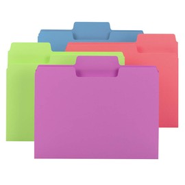Smead SuperTab File Folder, Oversized 1/3-Cut Tab, Letter Size, Assorted Bright Colors, 24 per Pack (11957)