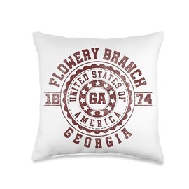 Flowery Branch GA | Georgia | Vintage City Apparels Throw Pillow