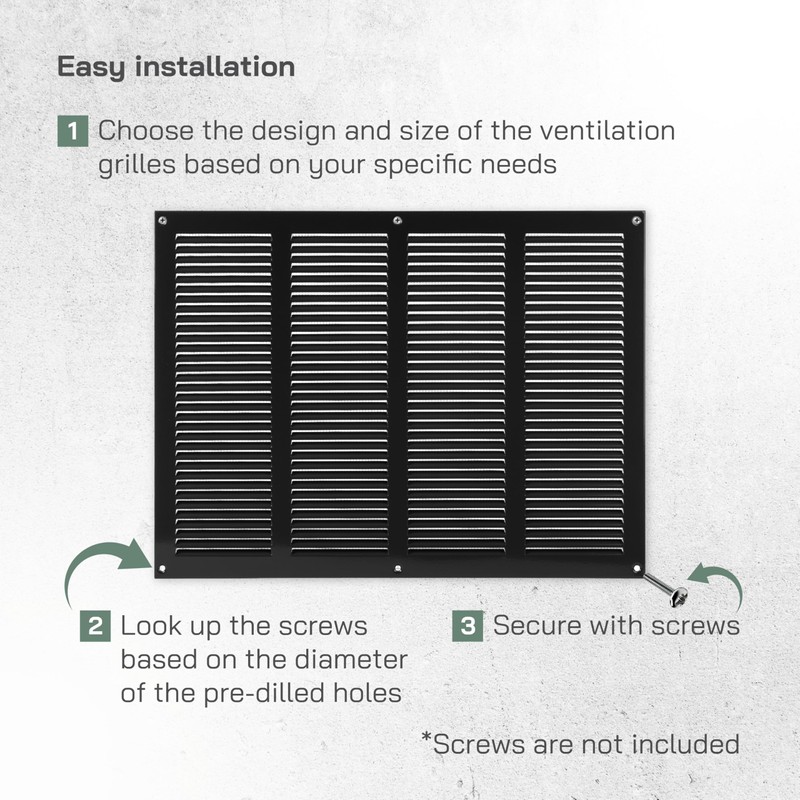 Vent Systems 16'' x 12'' Inch (Overall Dimensions) - Black