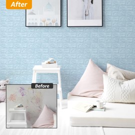 Art3d 64 Square Feet (Pack Of 11) Wall Panel Brick, Blue