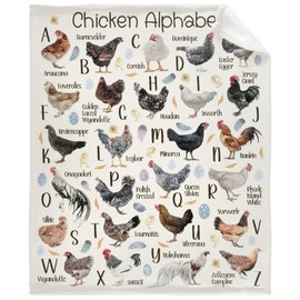 Chicken Alphabet Blanket Gifts Super Soft Lightweight Flannel Blankets Throw for Kids, Adult, Suitable for Couch, Sofa, Bed, Camping, Travel All Seasons 40"x50" for Kid