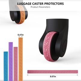 DINTSTYLE 8Pcs Luggage Wheel Covers, Suitcases Wheel Covers, Silicone Luggage l Protector, Durable, Mute and Shock Absorption, Waterproof (Orange)