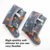OvenMitts set of2 with clearSilicone shell Nicedog printing cotton lining(Gray)