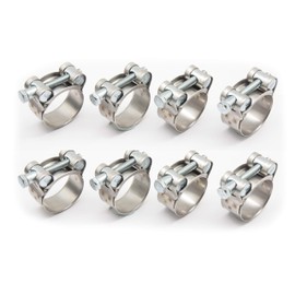 Autobahn88 Stainless Steel Hose T-Bolt Clamp, for Hose OD=1.28-1.4" (32-35mm), for Fuel Pump, Filter, Hose, Plumbing (Pack of 8)
