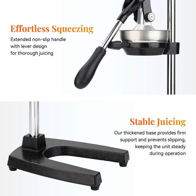 NCUE Cast Iron Juicer, Manual Juicer Hand Press for Citrus