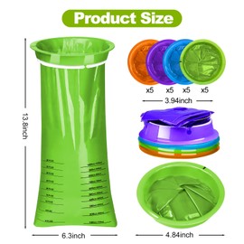 Gmphix Pack of 20 Burp Bags with Ring, Portable Vomit Bags Car Children, 1000 ml Poop Bags, Brech Bags for On the Go, Colourful Disposable Burp Bags, Vomit Bags for Children and Adults