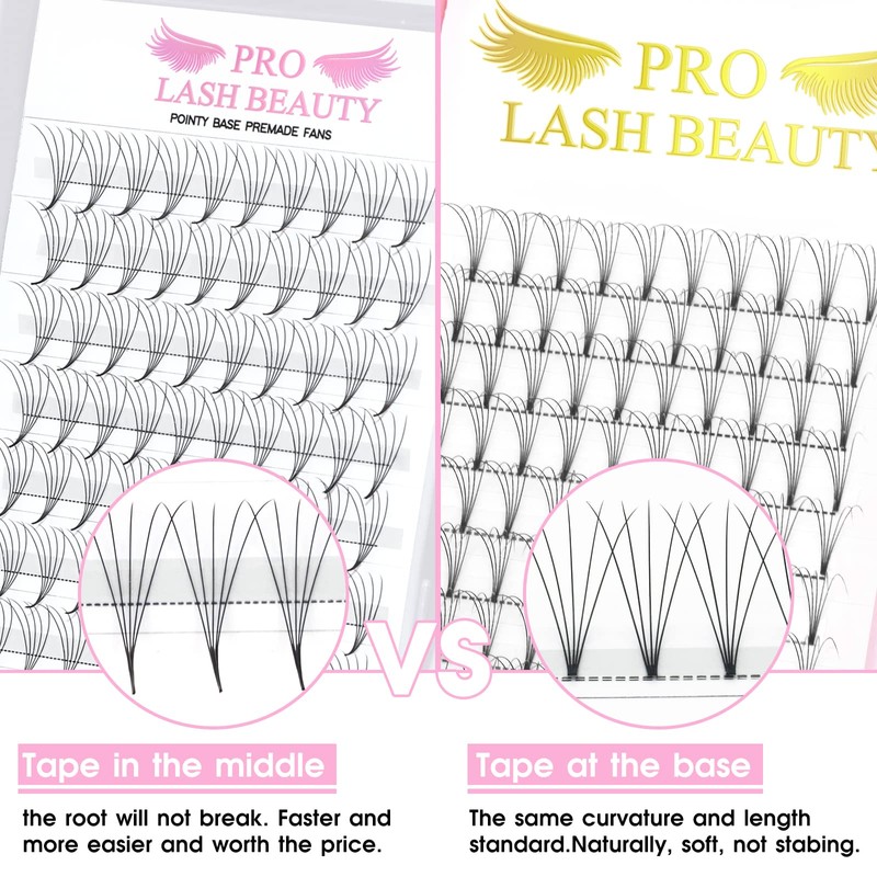 Ready-to-Use Eyelash Fans, 10D-C-0.07-9, Lace Base, Ready-to-Use Fan Eyelash Extensions,