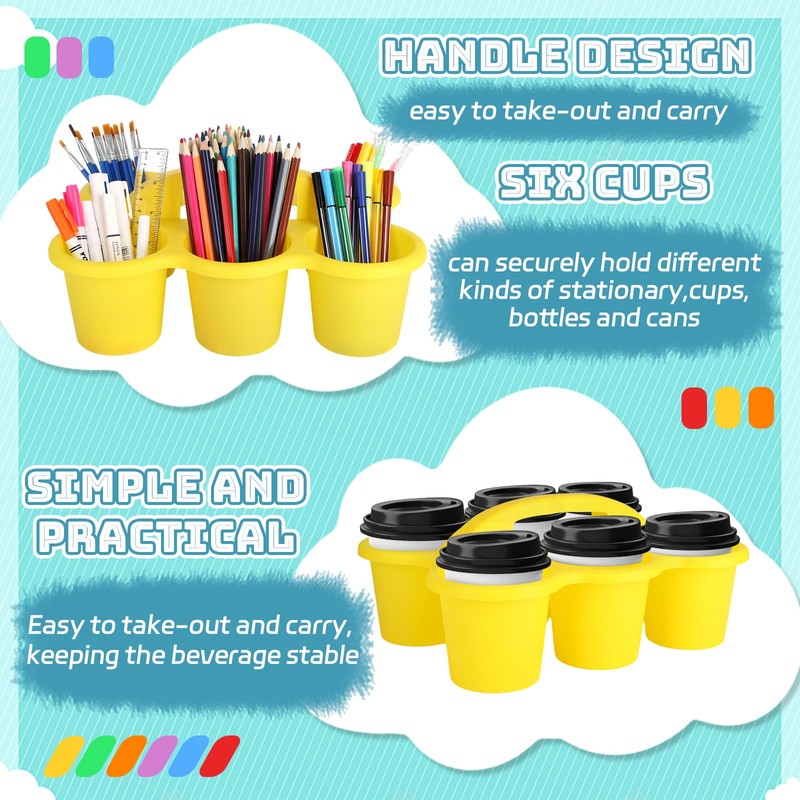 6 Pack Classroom Caddy Storage Basket with Handle,12 x 9