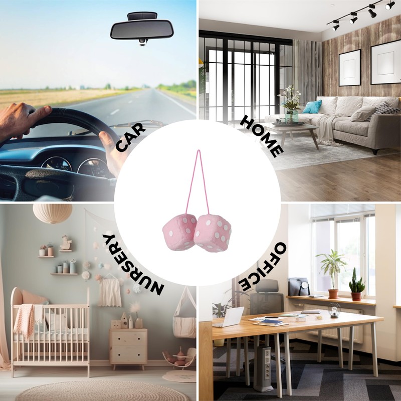 Sumex Branded Home & Car Mirrior Hanging Fluffy Furry Dice