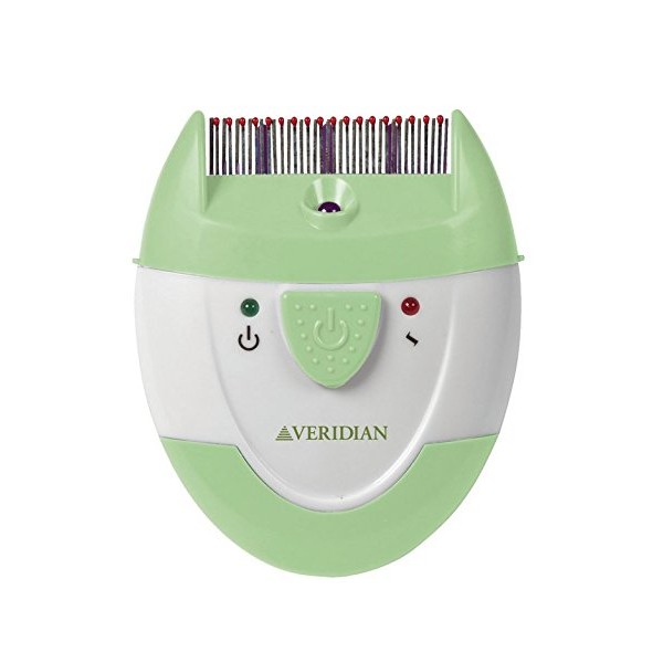 Veridian Healthcare Finito Electronic Lice Comb, Green/White, 1 Count (Pack of 1), (15-001)