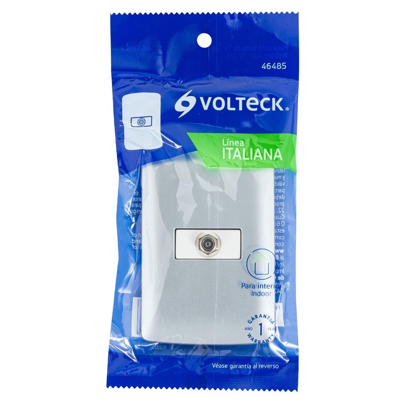 Volteck PA-TV-IP, Placa armada con conexión para TV color plata