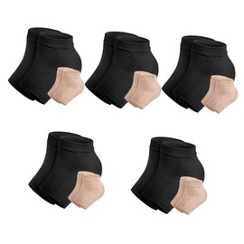 Minkissy 10pairs Breathable Gel Moisturized Heel Socks of Reusable Heel Protectors Soft Ankle Sleeves for Home Foot Treatment Skin Tone