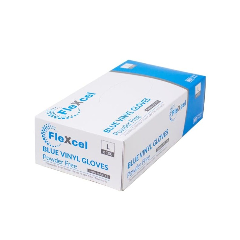 FleXcel Vinyl Gloves, Powder Free, Medical Grade, Food Safe, Latex