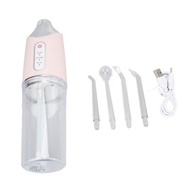 Electric Oral Irrigator 3 Modes 4 Nozzles 360 Degree Rotating High Frequency Dental Teeth Cleaner Pink English