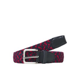 JACK & JONES Men's Jacspring Woven Belt Noos Braided, Navy Blazer/Detail: red Mix, 80 cm