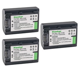 Kastar Battery 3-Pack for Sony NP-FV30 NP-FV40 NP-FV50 PJ650V PJ710V PJ760V PJ790V PJ810 TD10 TD20V TD30V XR150 XR155 XR160 XR260V XR350V XR550V HXR-NX3D1U NX30U NX70U NEX-VG10 VG30 VG30H VG900