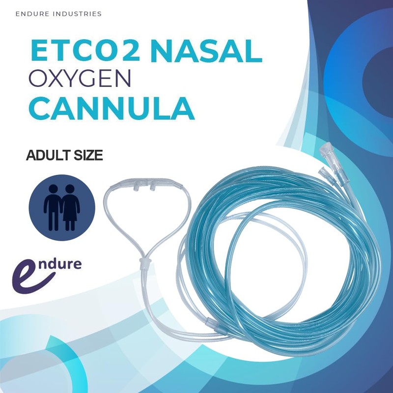Endure ETCO2 Nasal Sampling Cannula, Split Prong, Adult 14 Ft