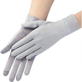 Amison Guantes de Protección UV Guantes para Manejar Guantes de Verano para Mujer Protección Solar UV 2 Dedos Malla Giratoria Pantalla Táctil Guantes de Mano de Secado Rápido para Conducir (Gris)