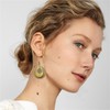 coadipress Handmade Retro Hammered Oval Dangle Earrings for Women Bohemian