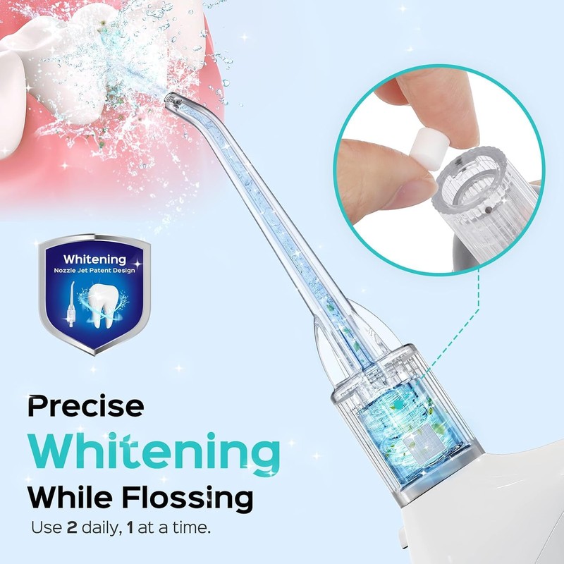 ADA Accepted C20 Water Dental Flosser Pick, Whitening Set White