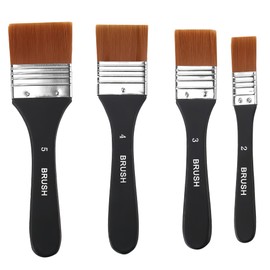 4Pcs Acrylic Paint Brushes, Nylon Oil Paint Brushes Set, 4 Sizes Brushes for Acrylic Painting, for Applying Gesso Acrylic Paints Oil Paints Watercolor