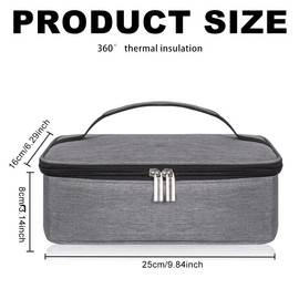PORUPAEL Insulated Lunch Bag for Men Women Kids, Small Lunch Box Adults Cool Bag with Handle, Portable Thermal Cooler Box Bag for Work, School, Picnic Outdoor, 3.6L Wide Open