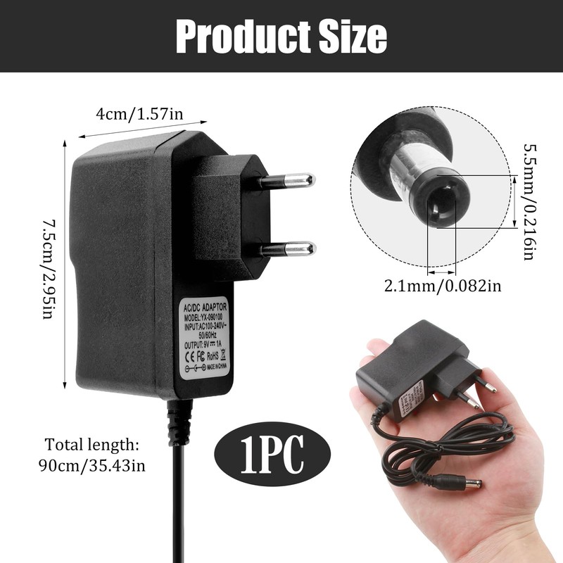 Universal 9V 850mA Guitar Effects Pedal Power Supply Charger -