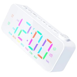 SEWACC 1 Set Large LED Digital Alarm Clock with Wireless Charging High Definition Display Multifunction for Bedroom Office Portable Design Silent Operation Temperature Alarm Function