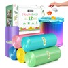 1.2 Gallon/330pcs Strong Trash Bags Colorful Clear Garbage Bags by