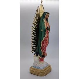 VIRGEN DE GUADALUPE EN RESINA DE 13 INCH / OUR LADY OF GUADALUPE STATUE 13 INCH